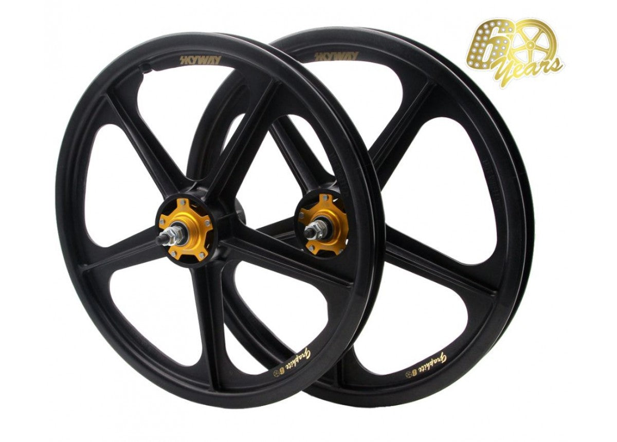 Skyway Wheel Set-tuff II-60TH EDITION-5 Spoke-yell/si 20 X 1.75 Inch - Axle - 3/8 Inch