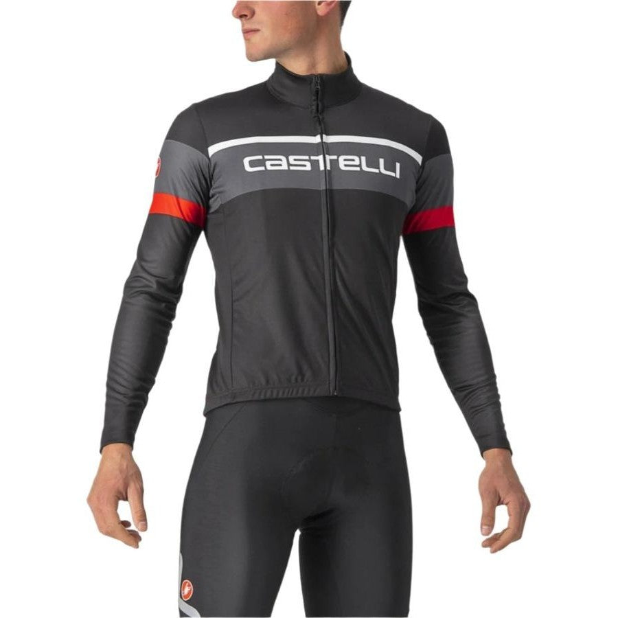 Castelli Passista Jersey Light Black/dark Gray-red M