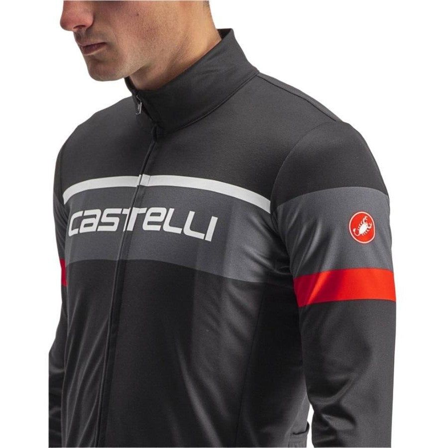 Castelli Passista Jersey Light Black/dark Gray-red M