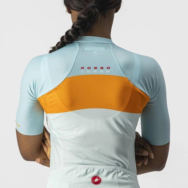 Castelli Aero Pro W Jersey Light Acqua/pop Orange-skylight L