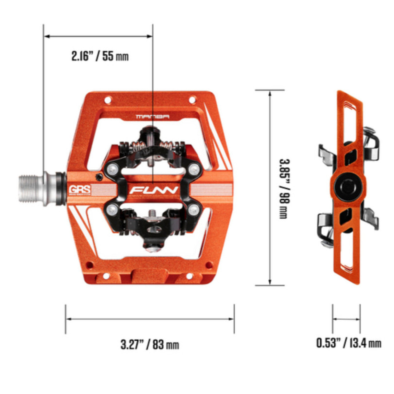 FUNN Mamba S SPD Two Side Clip MTB Pedals Black