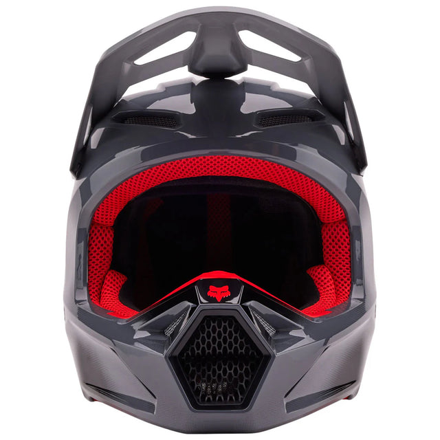 Fox V1 Interfere Helmet Greyed /XS Mens XS Grey Red