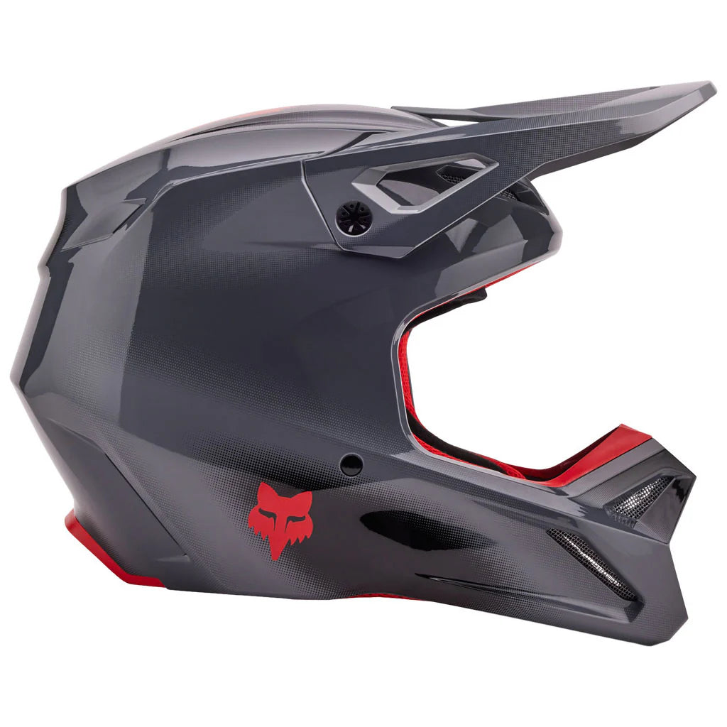 Fox V1 Interfere Helmet Greyed /XS Mens XS Grey Red