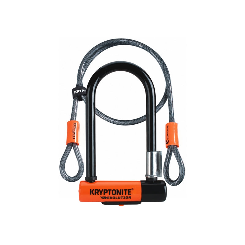 Kryptonite Evolution Mini U-lock 3.25 X 7 In & 4 FT Kryptoflex Cable W/ Bkt