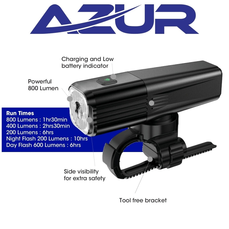 Azur Usb Focus 800 Lumens Head Light