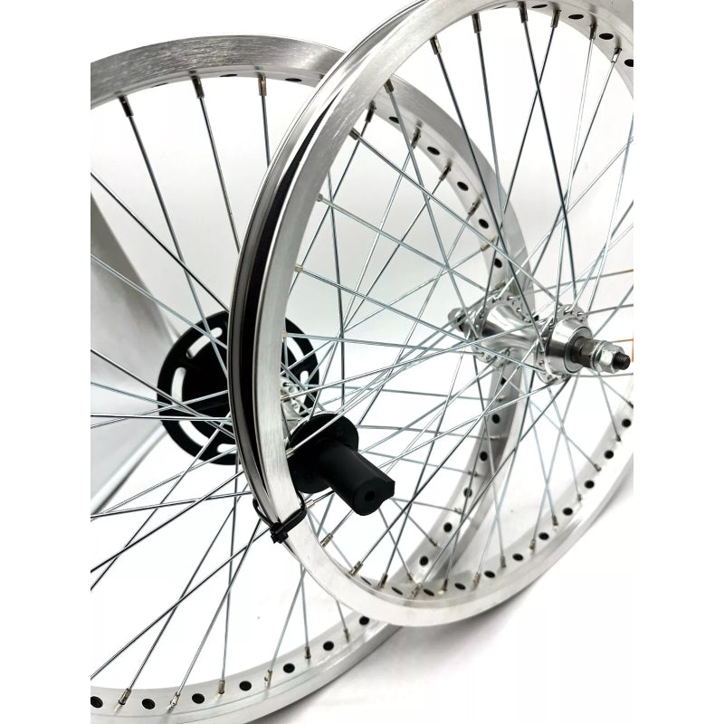 Mongoose Genuine 2022 Pro Class Style OEM 36H Bmx Wheels- Satin Finish Silver/red Tape