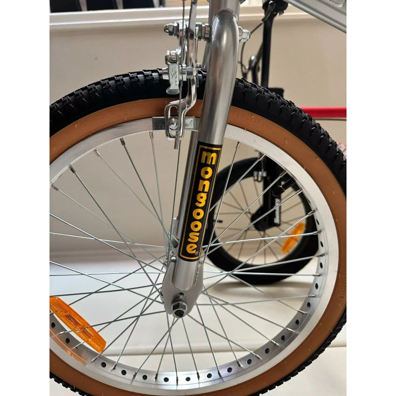 Mongoose Genuine 2022 Pro Class Style OEM 36H Bmx Wheels- Satin Finish Silver/red Tape