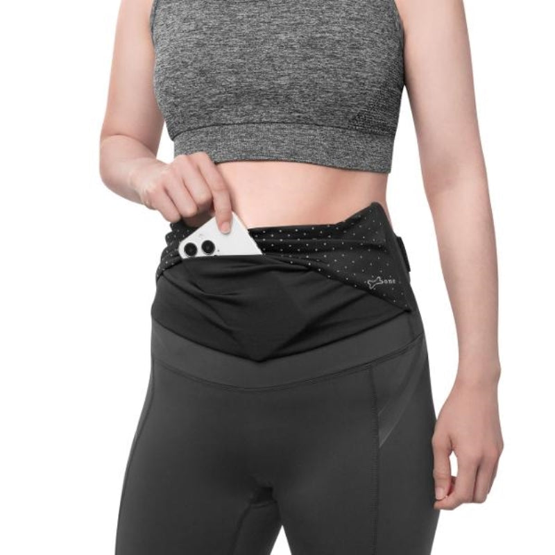Bone Head Bone Run Tie Belt - Smal/ Med - Fits Smartphone 4-7.2 Inch - Black