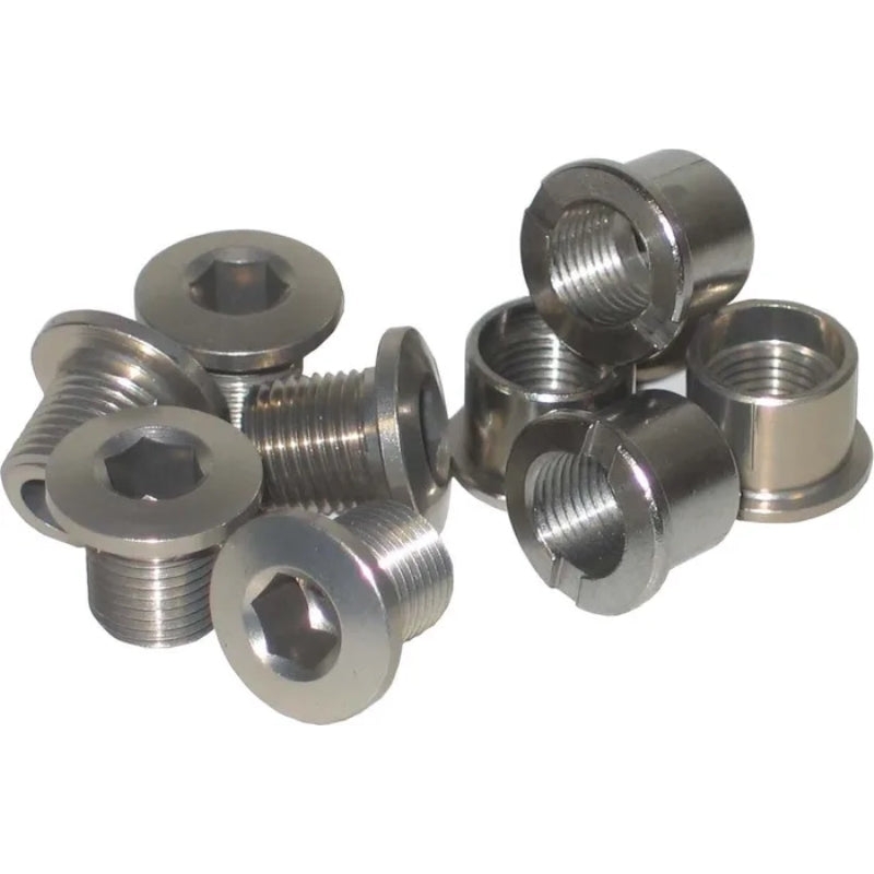 Chainring Bolt Kits - Strong Road Screw For Double (5 Arms) Steel Silver