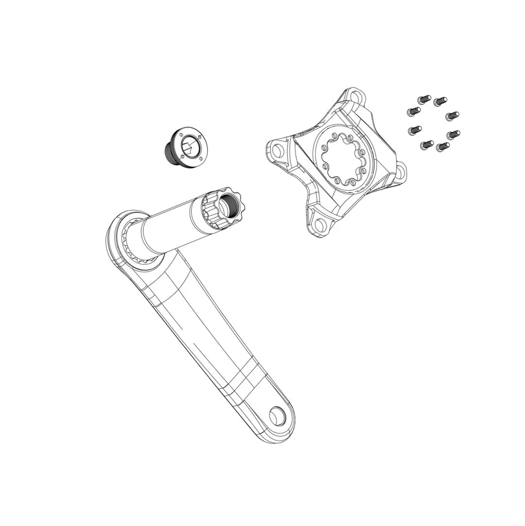 Sram Spider Red/force Axs D1 107BCD (no PM Incl 8 Torx Bolts) N