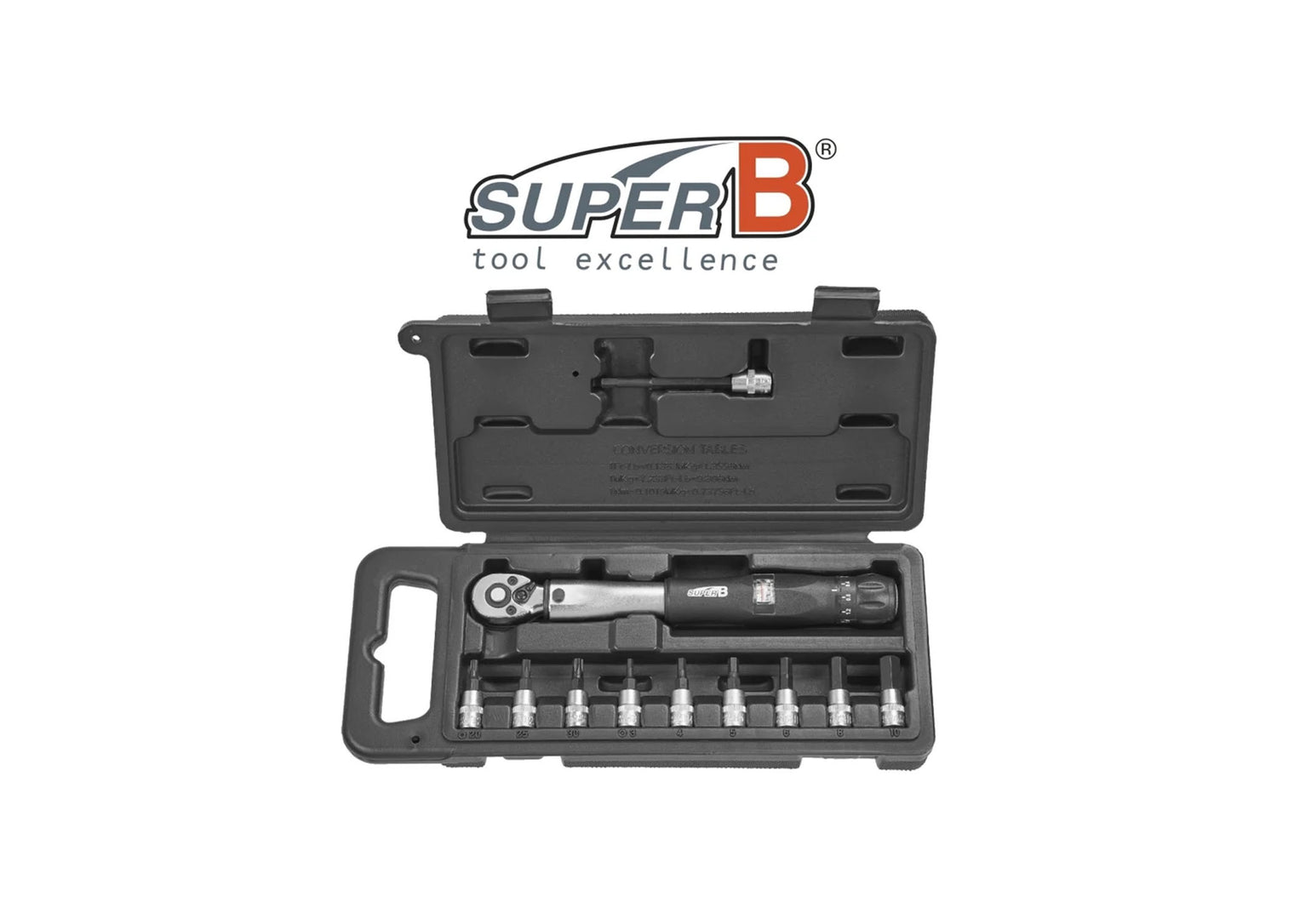 Super B Torque Wrench 1/4INCH Drive With Bit Sockets