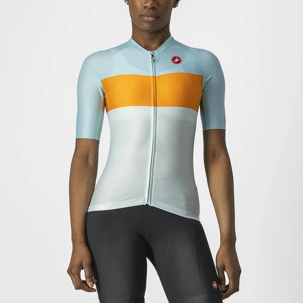 Castelli Aero Pro W Jersey Light Acqua/pop Orange-skylight L