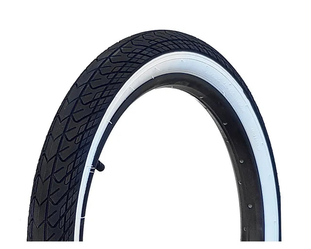 DRS BMX  Tyre-arrow FS-20 X 2.25-BLACK/WHITE Wal 20 X 2.25 Inch Black/white Wall