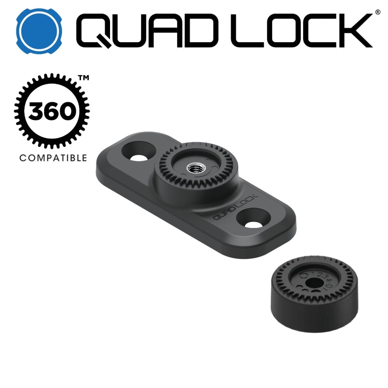 Quad Lock 360 Base-flat Rectangle 2 Hole
