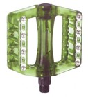 X Tech H Pedal Bmx Plastic & Metal Pins 9/16 Inch Clear Green #