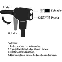 Azur HP Floor Pump Dual Valve