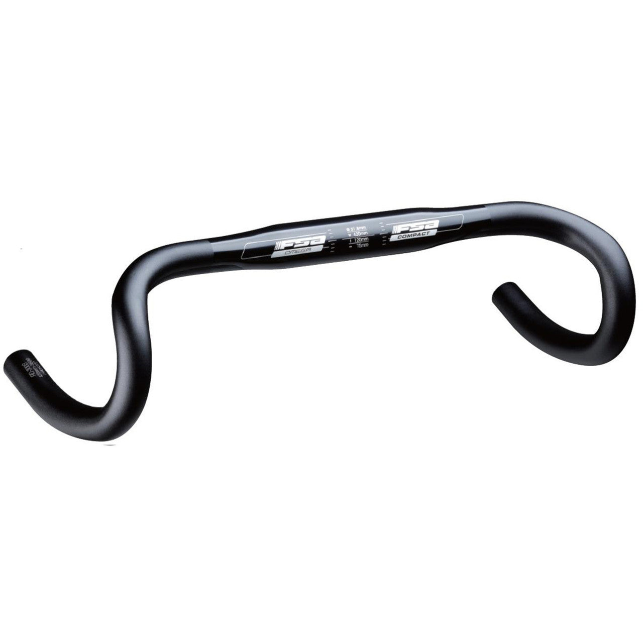 Fsa Components Handlebar - Omega Compact Road - SB Black - 31.8 X 380MM