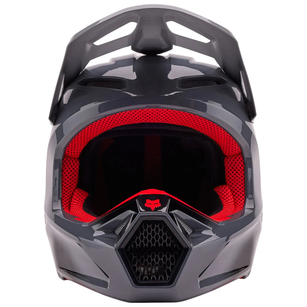 Fox V1 Interfere Helmet Greyed /XS Mens XS Grey Red