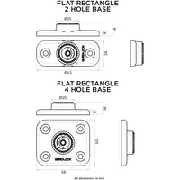 Quad Lock 360 Base-flat Rectangle 4 Hole
