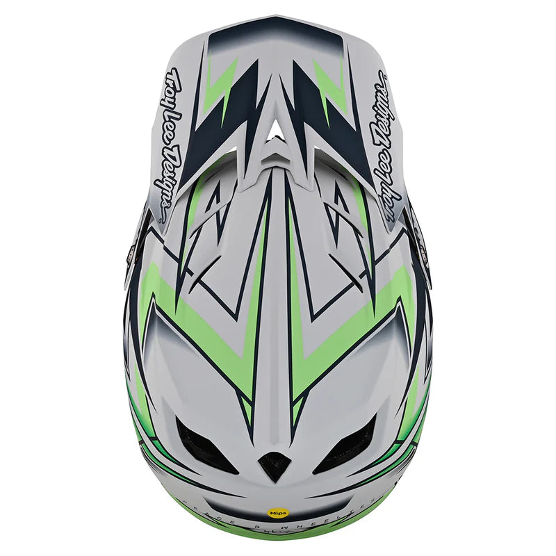Troy Lee Tld D4 As Composite Helmet Mips Volt White ** Paint Blemish ** Xlg / 2XL
