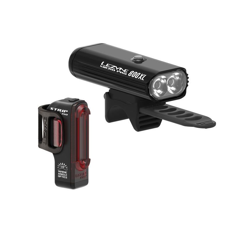 Lezyne Micro Pro 800XL / Strip Pair 1 Led Micro Drive & 1 Strip Drive Rubber Strap Y13 N