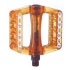 X Tech H Pedal Bmx Plastic & Metal Pins 9/16 Inch Clear Orange #